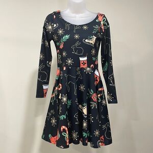 NWOT CowCow Christmas Holiday skater style dress. Size M Medium 8/10